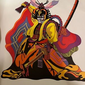 Vibrant Kabuki Warrior Art Print